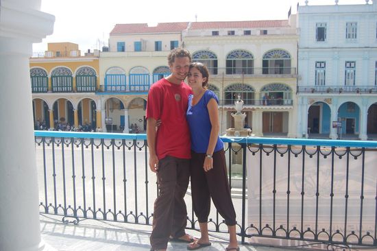 Am Balkon vom Photomuseum mit Blick auf plaza vieja