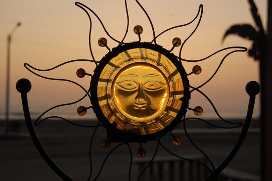 Sonnenuntergang im vegetarischen Restaurant...