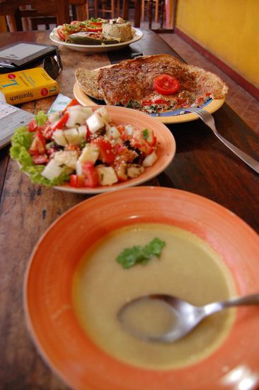 ... wo wir dann sehr fein gegessen haben!