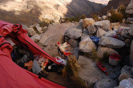 Wir hatten dann Spaghetti und Grießsuppe zum Essen...