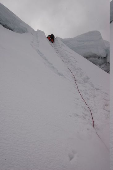 ...lieber auf der richtigen Seite runterklettern.
