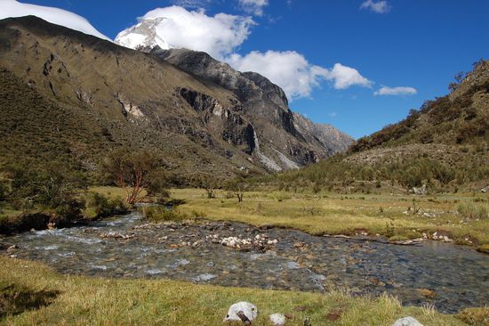Blick zurück auf den Huascaran, mit 6.768 Metern höchster Gipfel Perus!