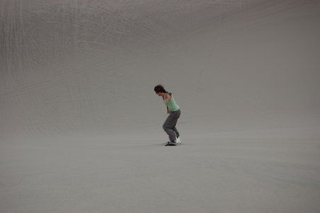 Es ist ein ganz spezielles Gefühl, ein bisschen wirklich wie Tiefschnee, aber Sand ist um einiges schwerer als Schnee.