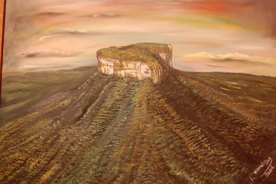 Die berühmten Tafelberge lernten wir dank schlechtem Wetter nur auf einem Gemälde in unserem Zimmer kennen.