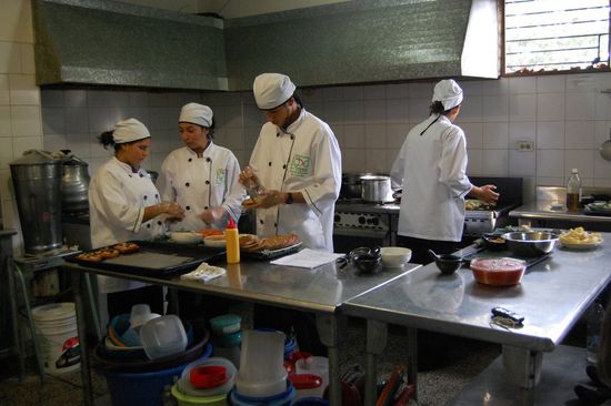 Hier jetzt in der Küche vom Restaurant.