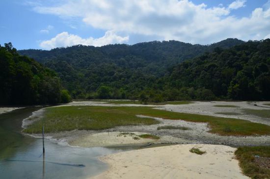 ...am Meromictic Lake ...(den Begriff "Lake" verdient er zurzeit nicht unbedingt )