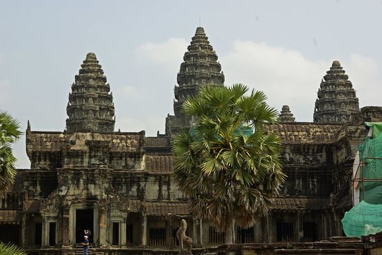 Die berühmte Ansicht von Angkor Wat