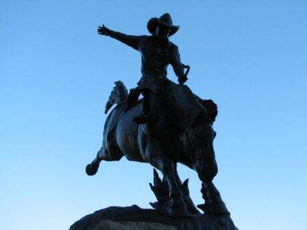 Das Symbol fuer Wyoming. Sieht doch richtig gut aus. Vielleicht finde ich auf meinem Weg ja noch ein richtiges Rodeo.