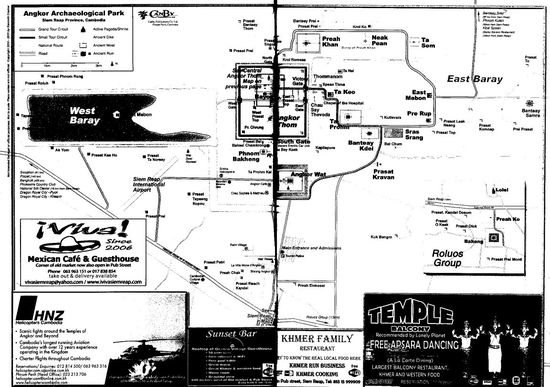 Gesamtplan Angkor mit großem und kleinem Rundweg