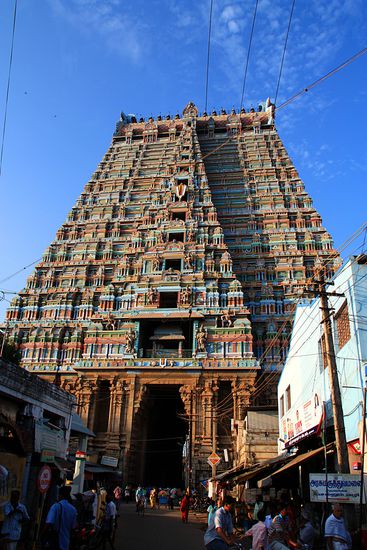 Eingangstor zur Srinagartempel - die Hauptattraktion von Trichy