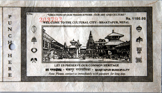 Eintrittskarte Bhaktapur