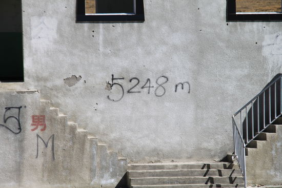 Ausgerechnet auf unserem höchsten Pass auf 5.248 Meter Höhe schlägt der Durchfall wieder zu und ich muss dringend auf diese Toilette. So anstrengend war es noch nie, auf die Toilette zu gehen.