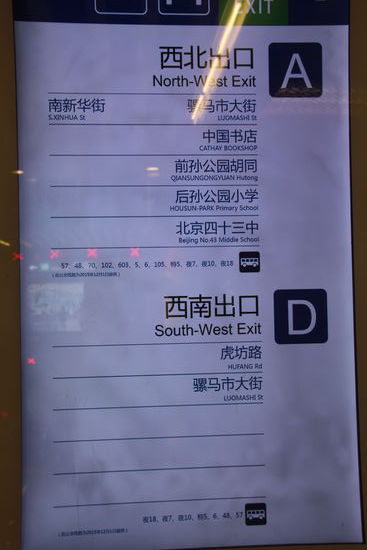 Auch auf den Wegweisern in der U-Bahn steht noch einmal alles auf Englisch.