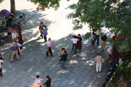 Tanz am Morgen, sehr beliebt überall in China, aber wohl besonders in Xian