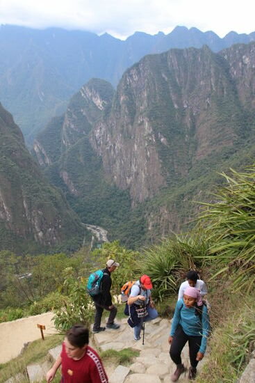 Da müssen wir hoch um den ersten Blick auch Machu Picchu zu bekommen.