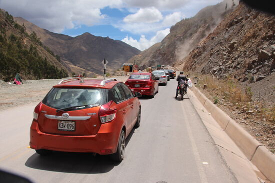 Baustelle wegen Steinschlag