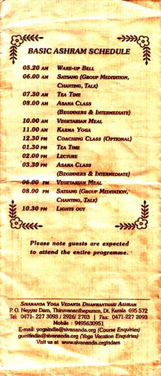 Hier ist der komplette Tagesablauf