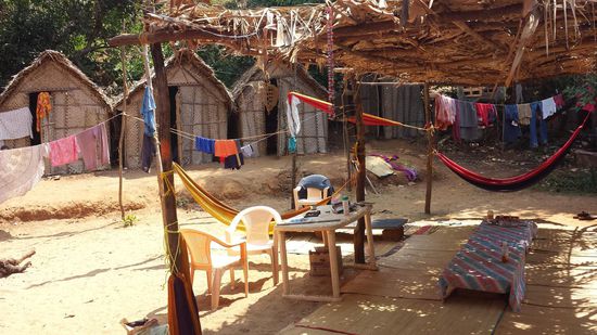 hier bleiben wir 8 Tage in einer dieser Hütten.