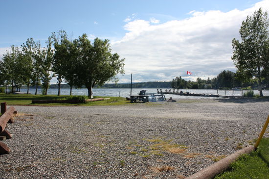 Blick von unserem Wohnmobil in Richtung Dragon Lake