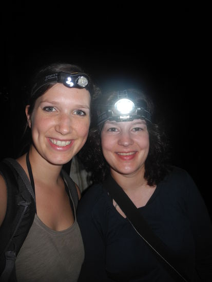 Lampen auf und ab in den dunklen Jungle