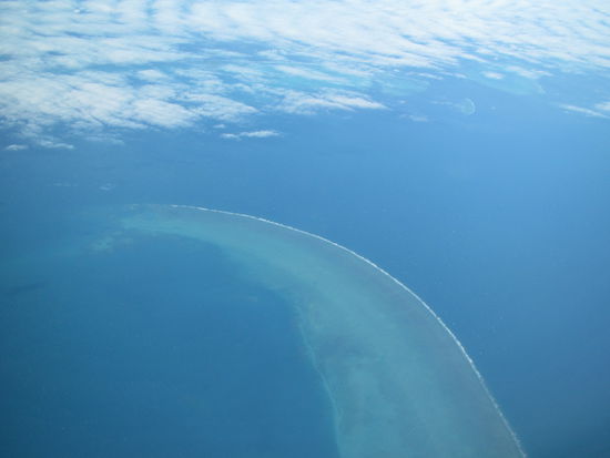 Das Great Barrier Reef vom Flugzeug aus...