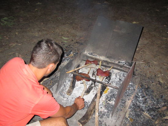 Improvisiertes Grillieren...