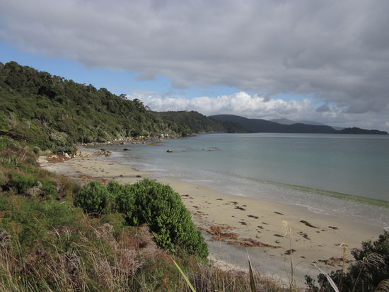 Viele Gruesse vom Strand in Stewart Island