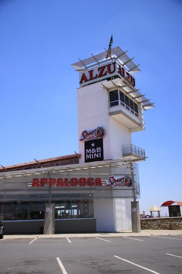 Beim Mittagshalt auf der Autobahnraststätte.