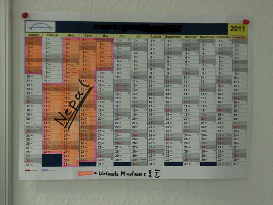 Dieser Kalender hängt seit Mai letzten Jahres bei mir im Büro an der Wand und half mir durchzuhalten!!!  