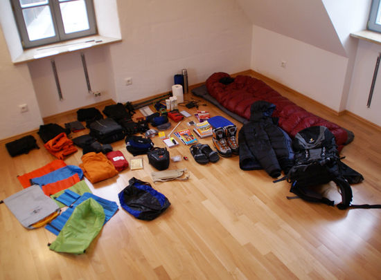 Puuh...     Das alles musste in den Rucksack!!