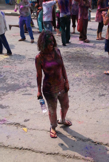 Eine Raftingkollegin. Die hätt ich so niemals wiedererkannt!!  