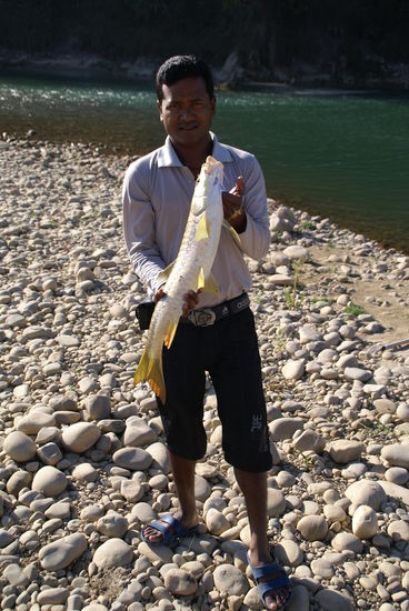 Santa mit seinem Fang!!  (Ein Masheer 70cm lang)