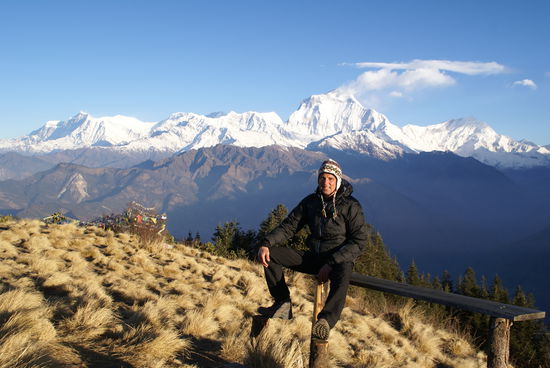 Der Dhaulagiri (8167m) 
Es war ganz schön kalt so früh am Morgen