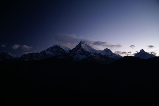 6:00 morgens, Sonnenaufgang über dem Annapurnamassiv vom Poonhill aus!!!   ...Wow!!!