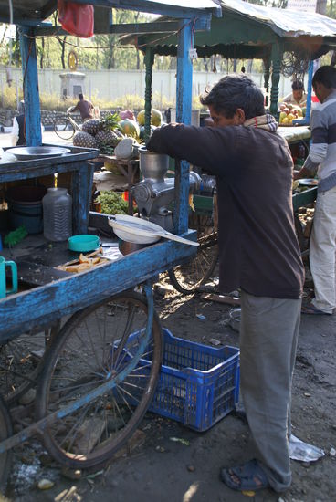 Hier genoss ich einen frisch gepressten Fruchtsaft, sehr lecker... 