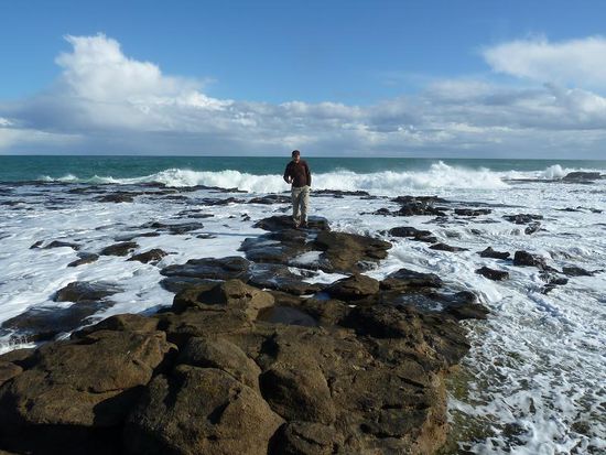 Leider konnte ich nicht rechtzeitig abdruecken, da ich mich selbst auf eine hoehere Lage retten musste... Alex dagegen war schon mal vorduschen 