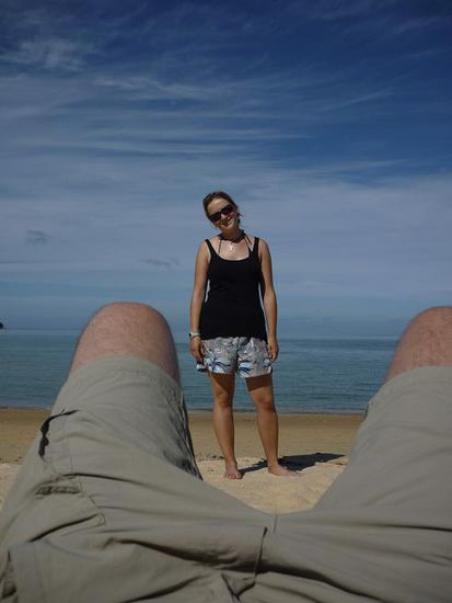 STRAND!! und ich in Alex' Badehose....