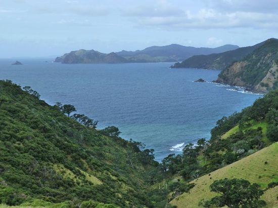 Ausblick von unserer Wanderung. Da es die ganze Nacht geregnet hat...