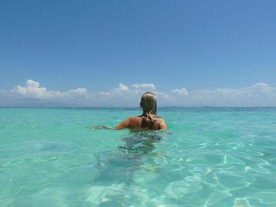 Das Wasser hatte zwar Badewannentmeperatr, war aber immer noch kühler als draußen 
