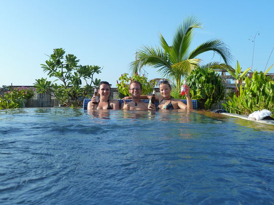 Häufig von uns und zu jeder Tageszeit frequentiert: der Whirlpool auf dem Dach 