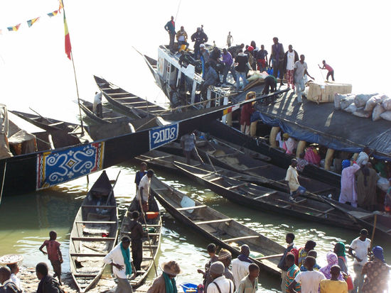Hafen in Mopti - Ankunft aus Timbuktu