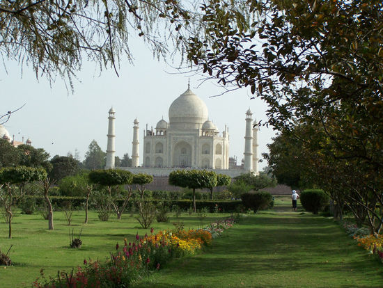 Mehtab Bagh - Gärten: Blick auf Taj Mahal