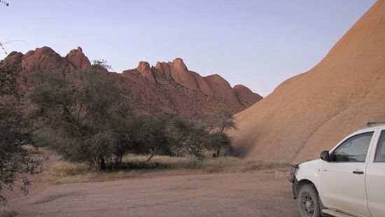später Nachmittag am Camp der der Spitzkoppe