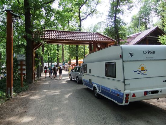 Einfahrt Campingpark Sanssouci in Potsdam