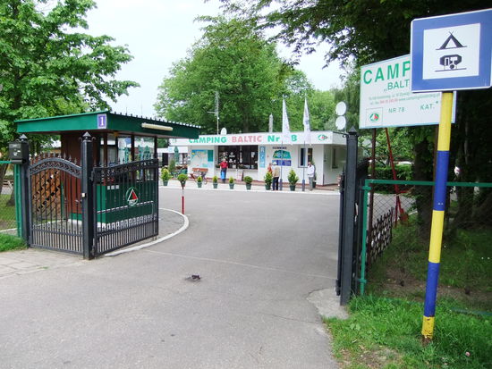 Einfahrt Campingplatz Baltic Nr. 78 in Kolobrzeg