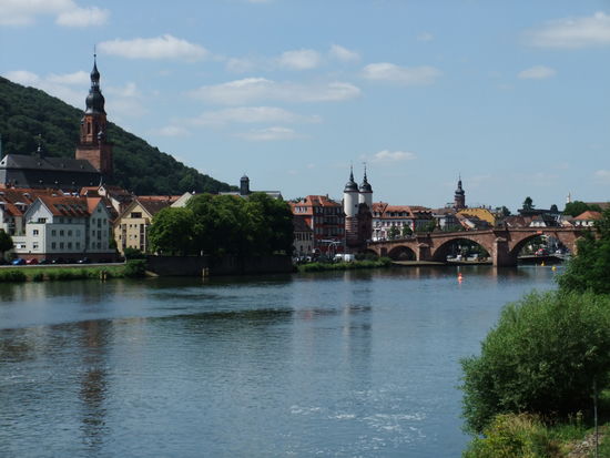Blick auf die Altstadt mit Alter Brücke in Heidelberg