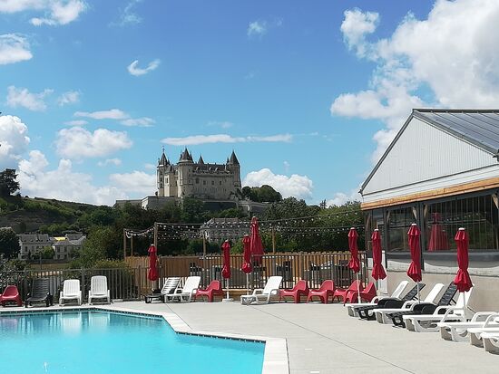 Blick vom Campingplatz auf das Schloß Saumur