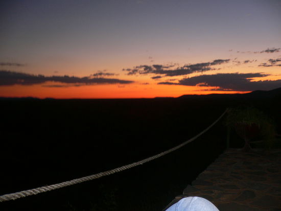 Sonnenuntergang auf der Terrasse