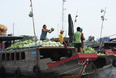 Kohlhandel auf dem Floating Market