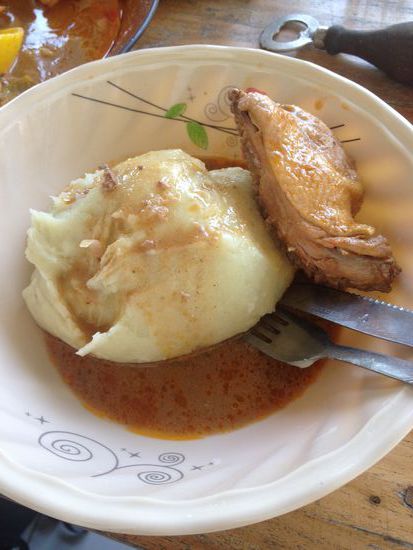 Foufou mit Hühnchen